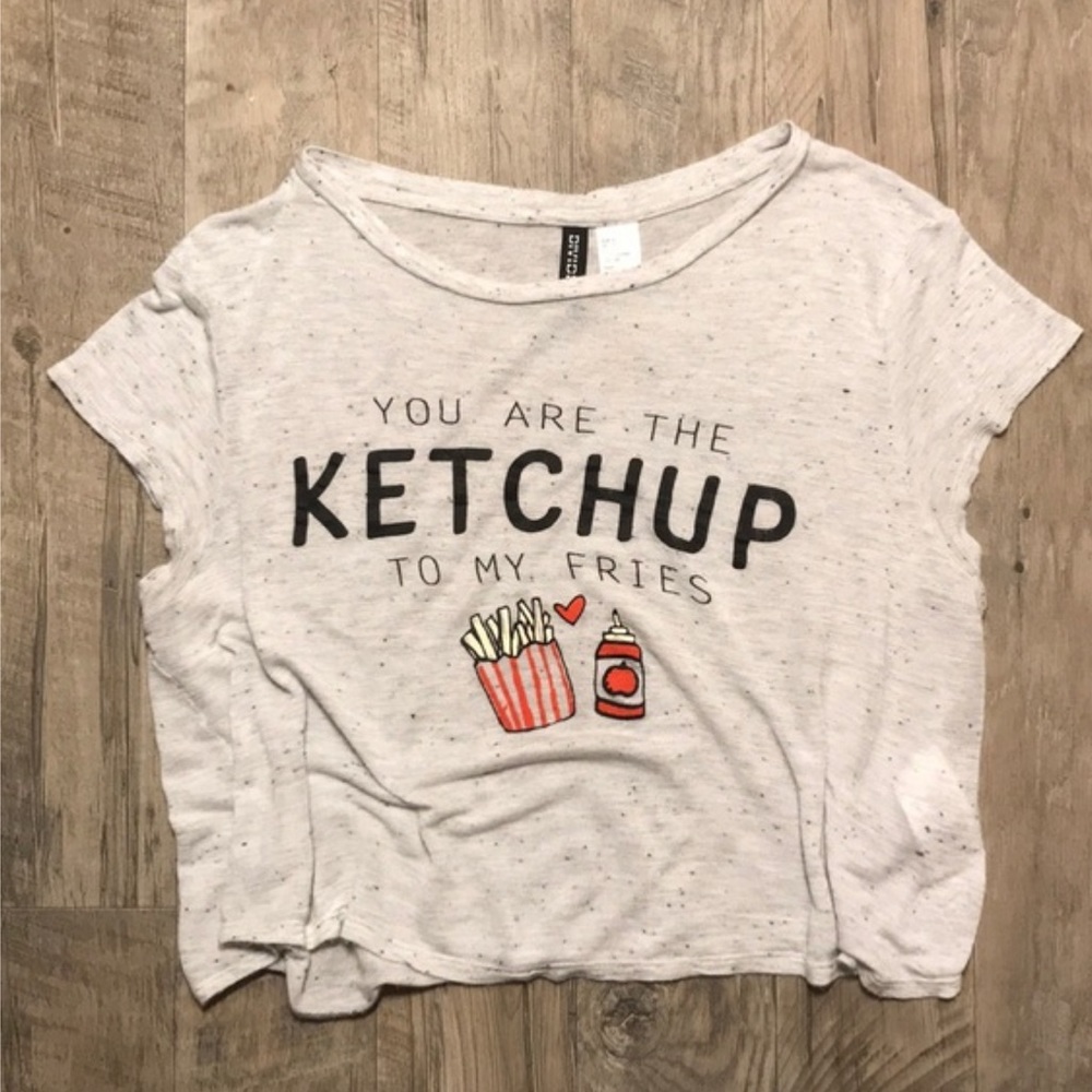 H&M Crop Top Cute Quote S